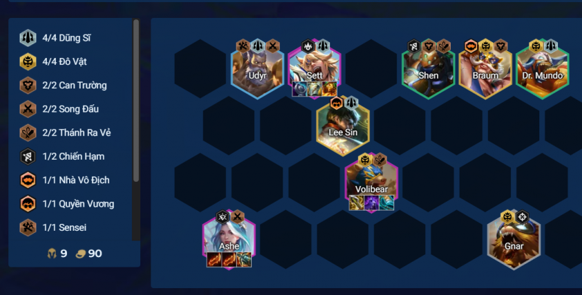 Bố trí toàn bộ đội hình Volibear - Ashe DTCL Mùa 15