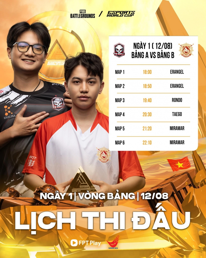 Lịch thi đấu PUBG EWC 2025 ngày 13/8