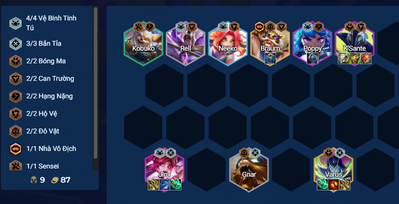 Đội hình Jinx K'Sante trong DTCL Mùa 15