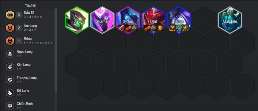 Giữa game đội hình Đấu Sĩ Ám Long DTCL Chiến thuật giữa game