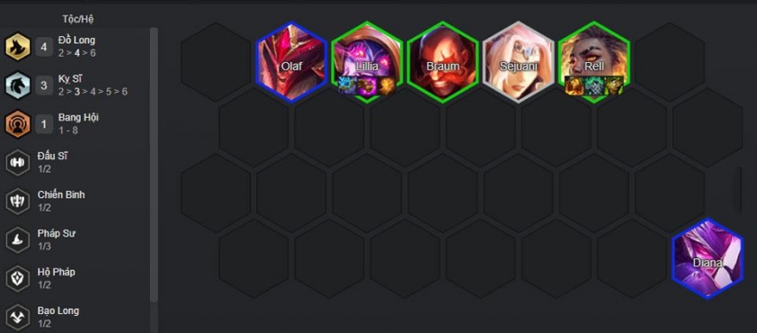 Chiến thuật giữa game đội hình Lillia Kỵ Sĩ