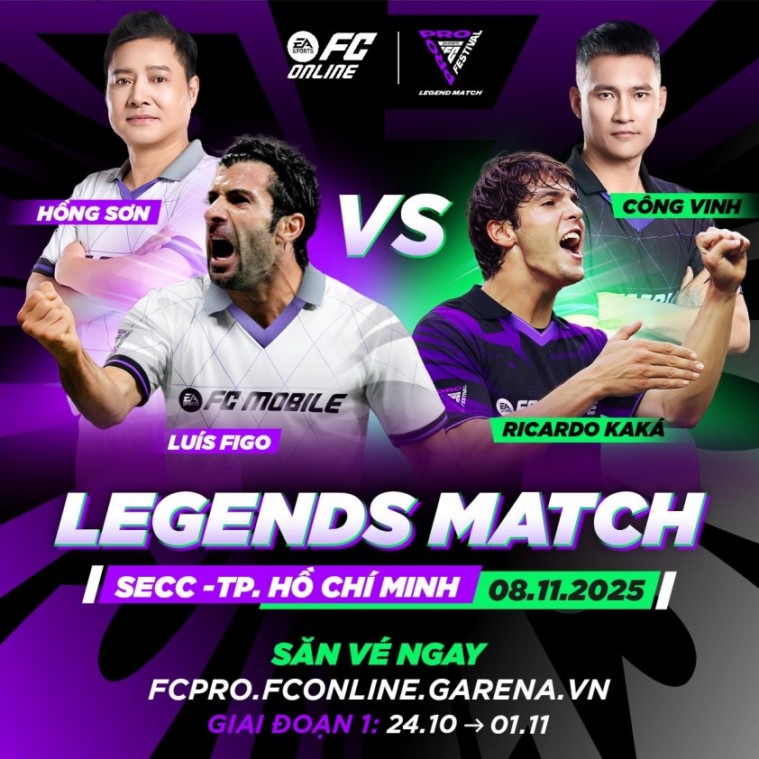 Kaká, Công Vinh sẽ đối đầu cùng Hồng Sơn, Figo trong trận cầu lịch sử ngày 08.11 Trận cầu huyền thoại giữa các danh thủ