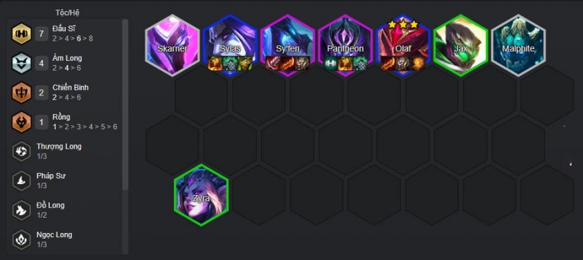 Cuối game đội hình Đấu Sĩ Ám Long DTCL Chiến thuật cuối game
