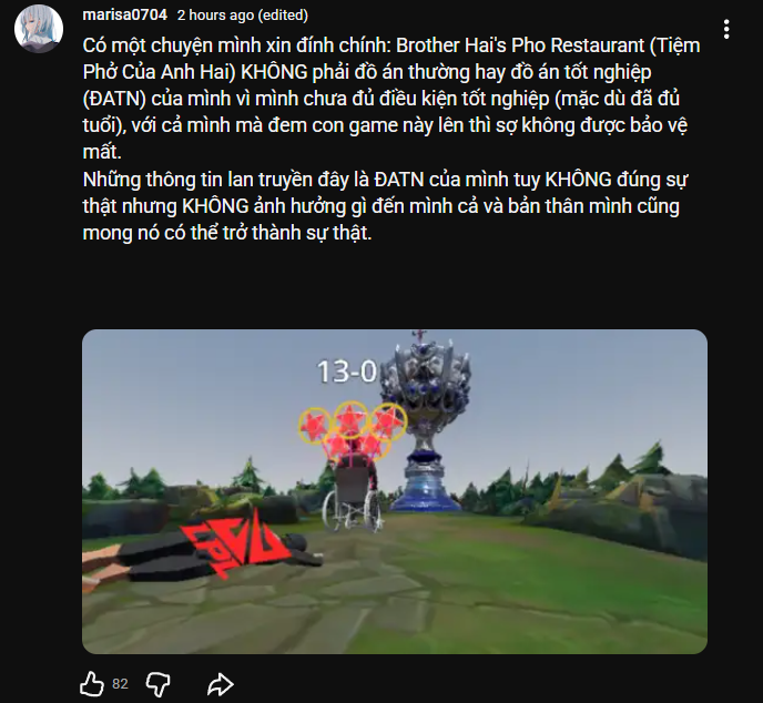 Tiệm Phở của Anh Hai không phải đồ án tốt nghiệp 734525 Thông báo từ nhà phát triển