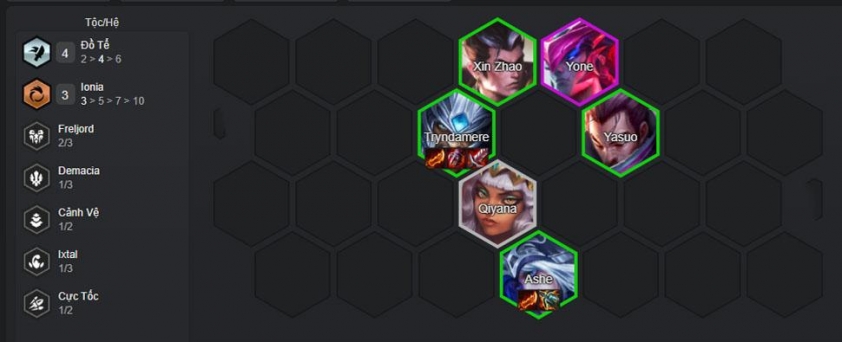 Giai đoạn giữa game của đội hình Ashe Tryndamere reroll Nâng cấp chủ lực 3 sao giữa trận