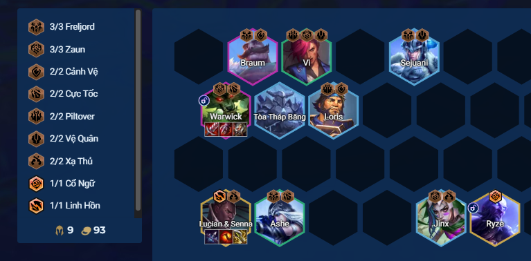 Đội hình Warwick Carry với các vị tướng chủ lực