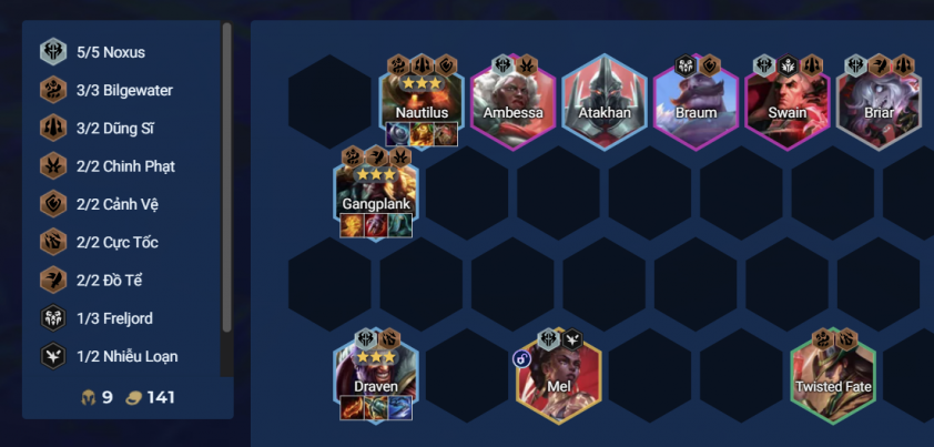 Đội hình Gangplank Reroll trong DTCL Mùa 16