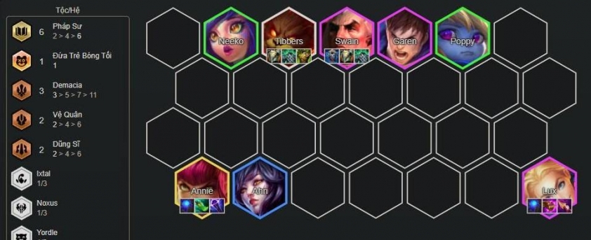 Hoàn thiện đội hình Lux Pháp Sư ở cuối trận