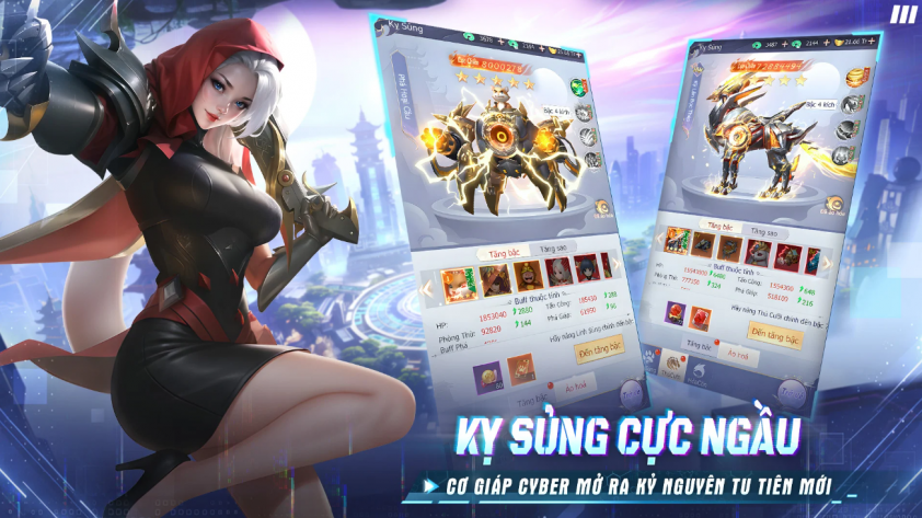 Giao diện chính của game với các tính năng đa dạng